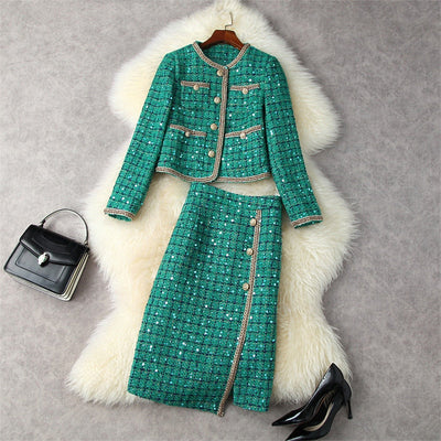 Runway Winter Tweed Dress Set - HandyProducts
