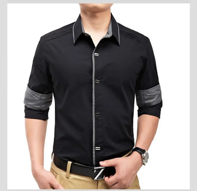 Stylish Top-Quality Cotton Dress Shirt With Snap-Close Buttons - HandyProducts