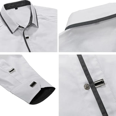 Stylish Top-Quality Cotton Dress Shirt With Snap-Close Buttons - HandyProducts