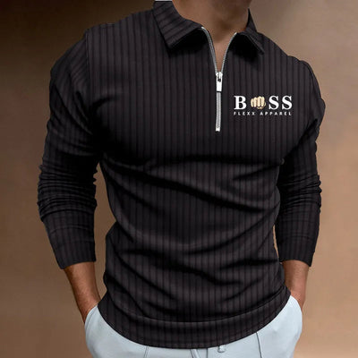 Long-Sleeve Polo Shirt With Zipper V-Neck Top - HandyProducts