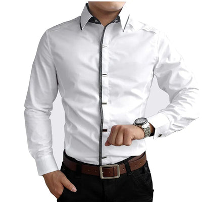 Stylish Top-Quality Cotton Dress Shirt With Snap-Close Buttons - HandyProducts
