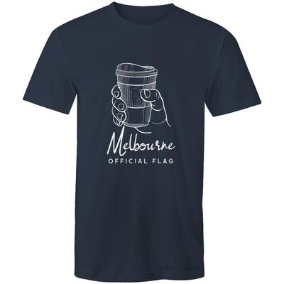 Funny "Melbourne Official Flag" (take away coffee cup) - Men's T-Shirt Slogan Tee - HandyProducts